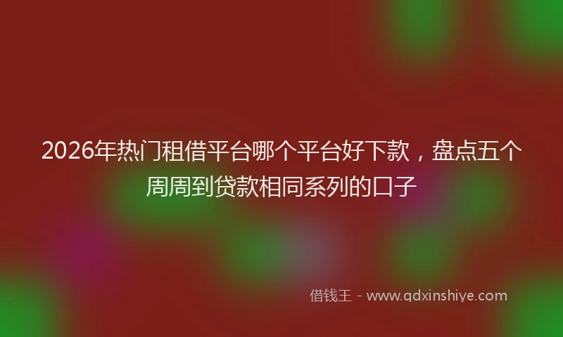 2026年热门租借平台哪个平台好下款，盘点五个周周到贷款相同系列的口子