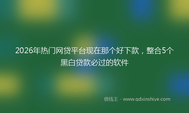 2026年热门网贷平台现在那个好下款，整合5个黑白贷款必过的软件