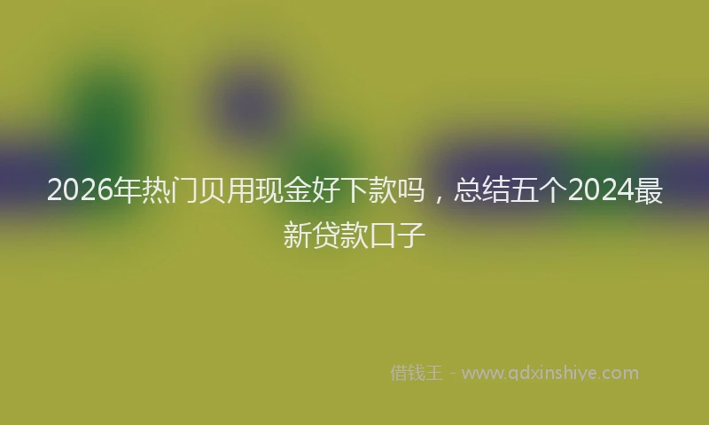 2026年热门贝用现金好下款吗，总结五个2024最新贷款口子