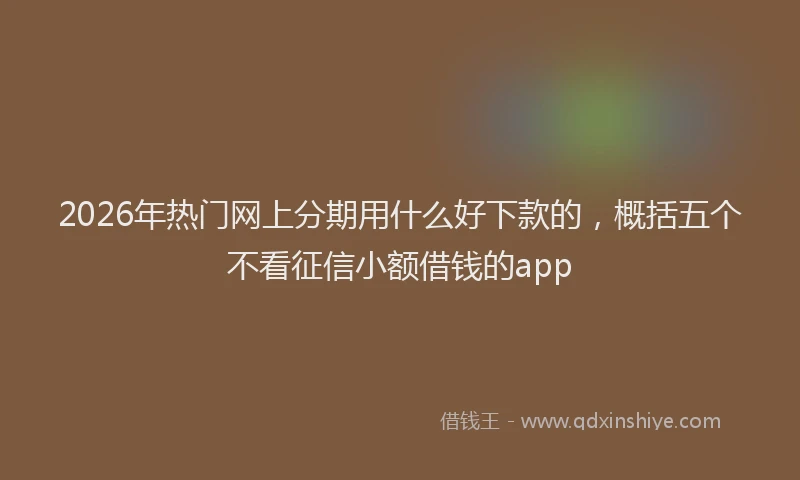 2026年热门网上分期用什么好下款的，概括五个不看征信小额借钱的app