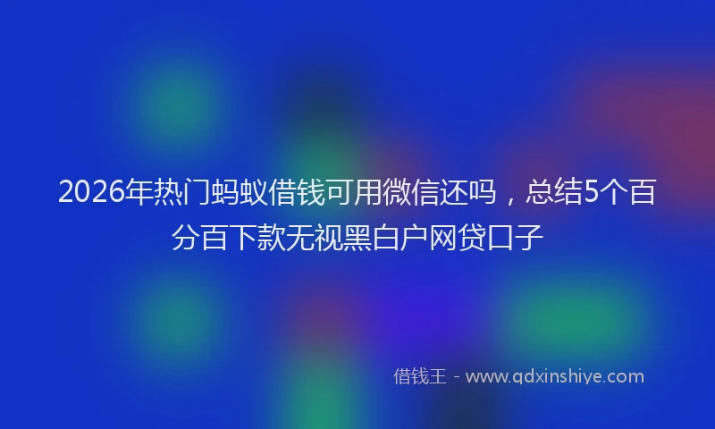 2026年热门蚂蚁借钱可用微信还吗，总结5个百分百下款无视黑白户网贷口子
