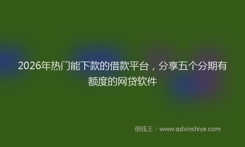 2026年热门能下款的借款平台，分享五个分期有额度的网贷软件