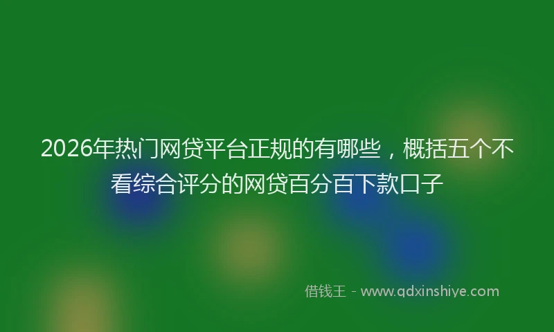 2026年热门网贷平台正规的有哪些，概括五个不看综合评分的网贷百分百下款口子