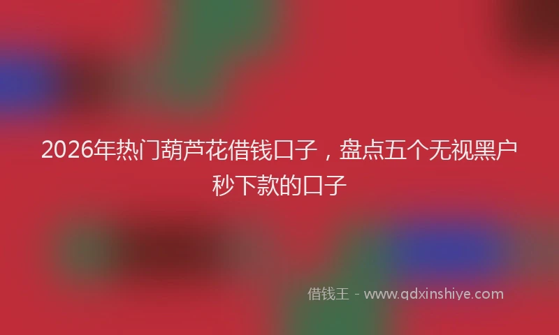 2026年热门葫芦花借钱口子，盘点五个无视黑户秒下款的口子