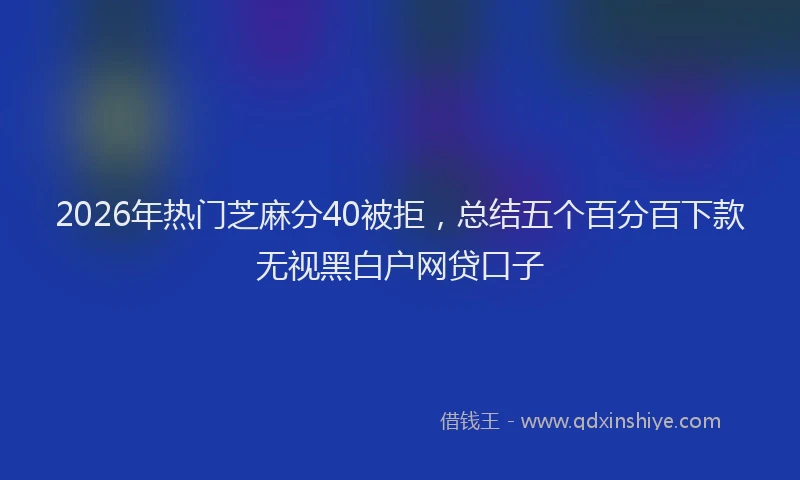2026年热门芝麻分40被拒，总结五个百分百下款无视黑白户网贷口子