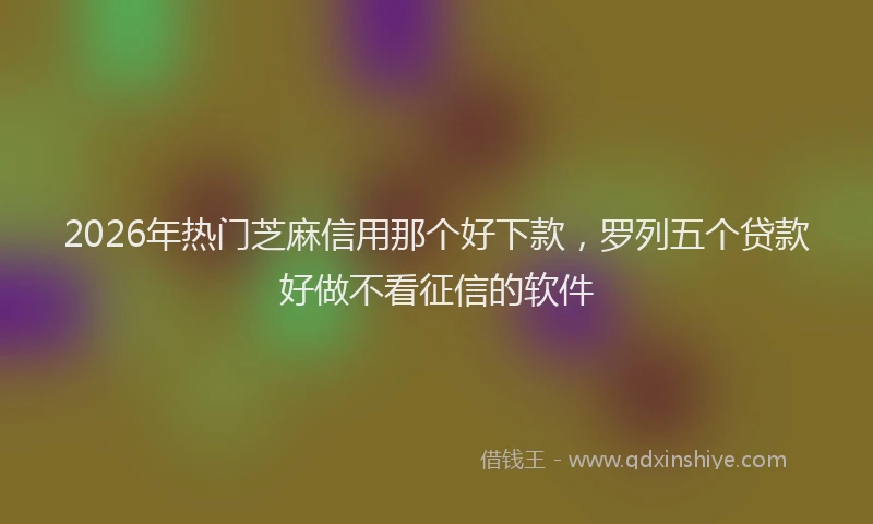 2026年热门芝麻信用那个好下款，罗列五个贷款好做不看征信的软件