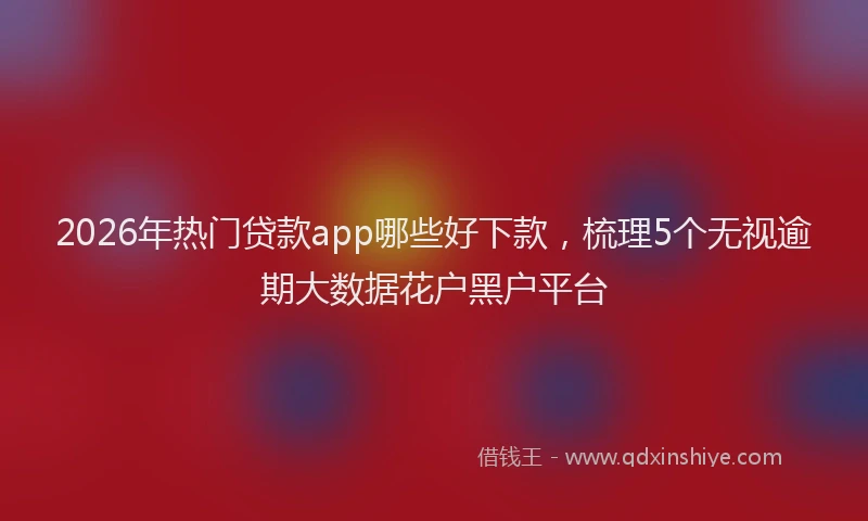 2026年热门贷款app哪些好下款，梳理5个无视逾期大数据花户黑户平台