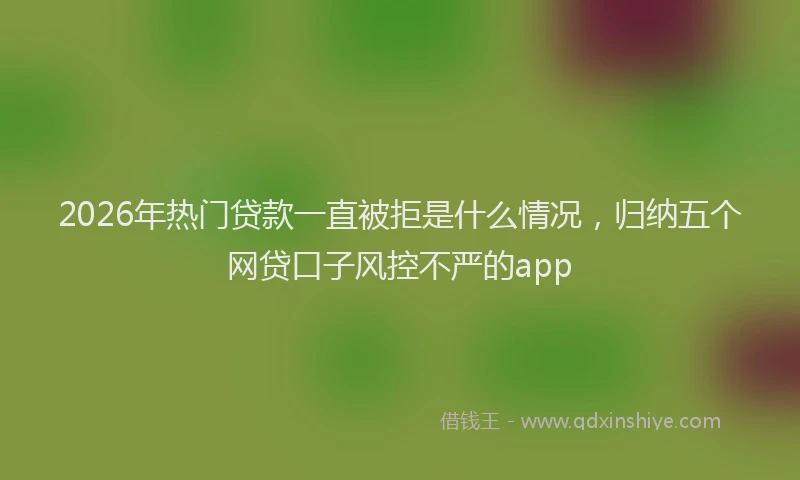 2026年热门贷款一直被拒是什么情况，归纳五个网贷口子风控不严的app