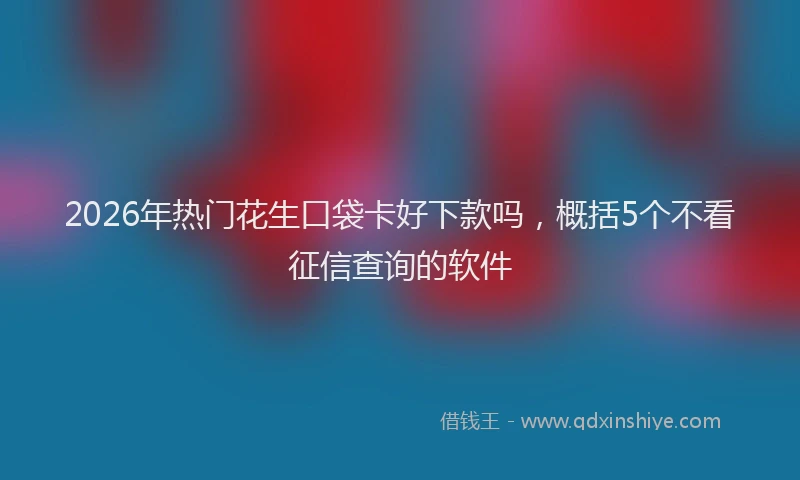 2026年热门花生口袋卡好下款吗，概括5个不看征信查询的软件