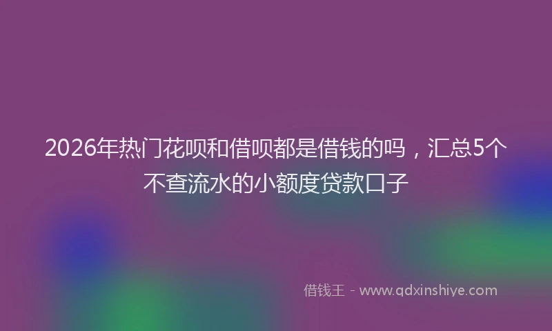 2026年热门花呗和借呗都是借钱的吗，汇总5个不查流水的小额度贷款口子
