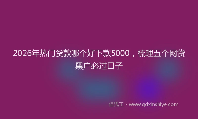 2026年热门货款哪个好下款5000，梳理五个网贷黑户必过口子