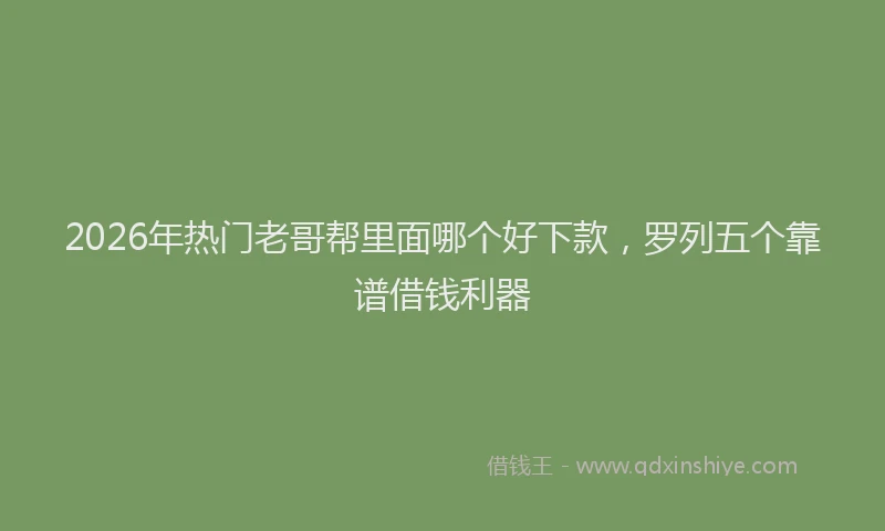 2026年热门老哥帮里面哪个好下款，罗列五个靠谱借钱利器