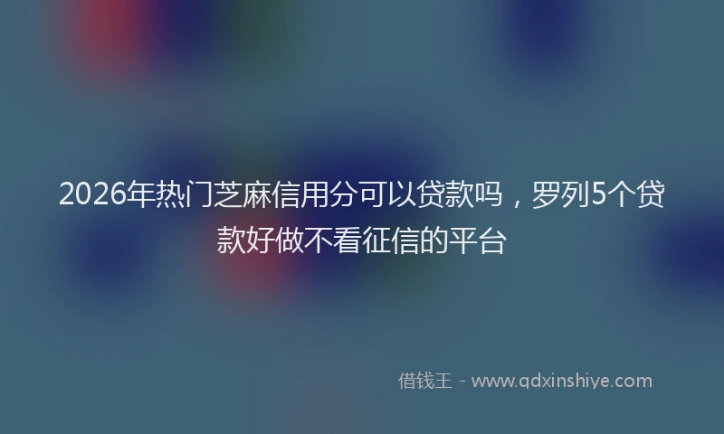 2026年热门芝麻信用分可以贷款吗，罗列5个贷款好做不看征信的平台