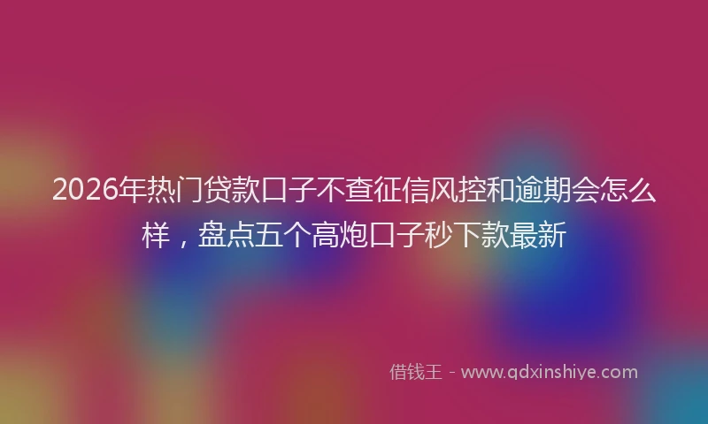 2026年热门贷款口子不查征信风控和逾期会怎么样，盘点五个高炮口子秒下款最新