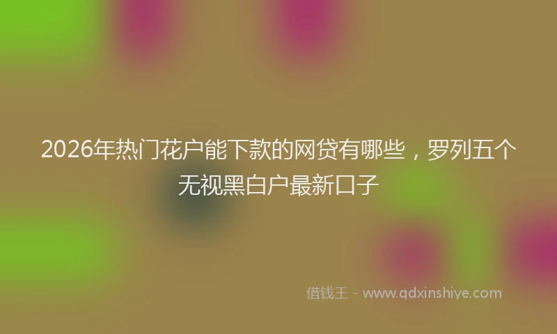 2026年热门花户能下款的网贷有哪些，罗列五个无视黑白户最新口子