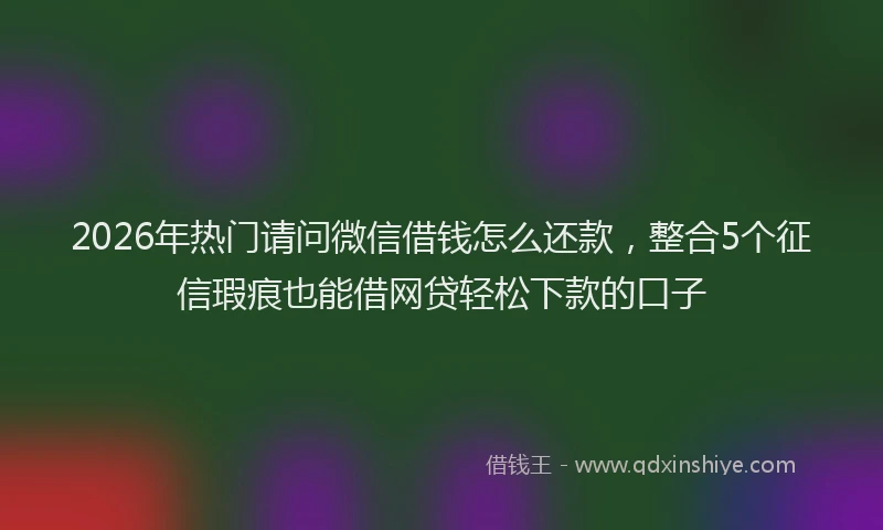 2026年热门请问微信借钱怎么还款，整合5个征信瑕疵也能借网贷轻松下款的口子