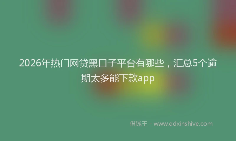 2026年热门网贷黑口子平台有哪些，汇总5个逾期太多能下款app