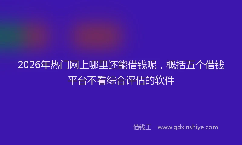 2026年热门网上哪里还能借钱呢，概括五个借钱平台不看综合评估的软件