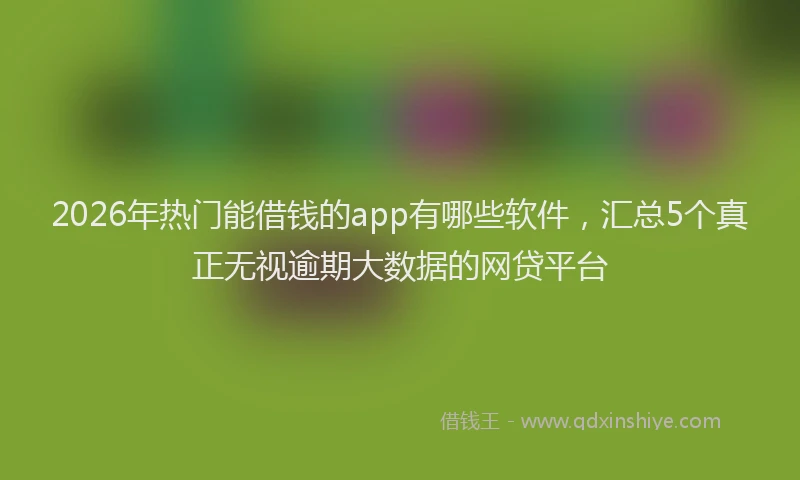 2026年热门能借钱的app有哪些软件，汇总5个真正无视逾期大数据的网贷平台
