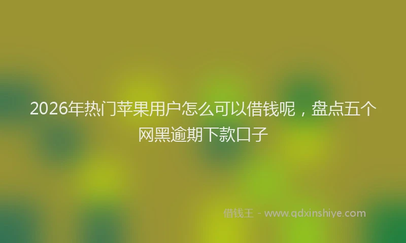 2026年热门苹果用户怎么可以借钱呢,盘点五个网黑逾期下款口子