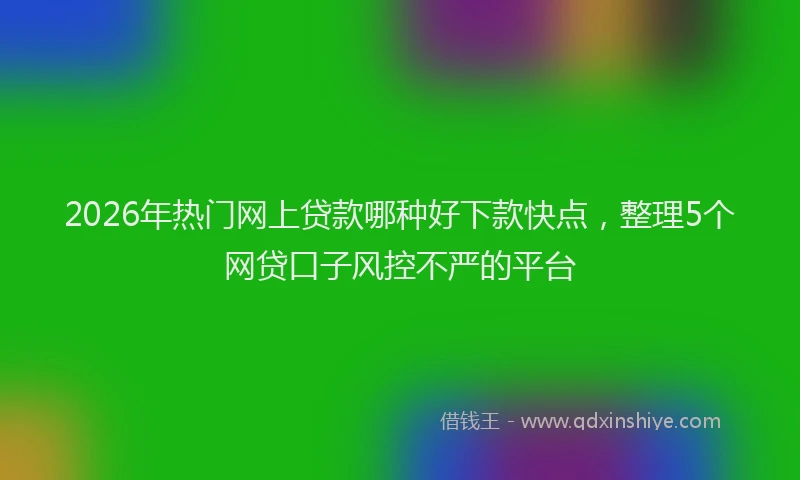 2026年热门网上贷款哪种好下款快点，整理5个网贷口子风控不严的平台