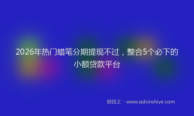 2026年热门蜡笔分期提现不过，整合5个必下的小额贷款平台