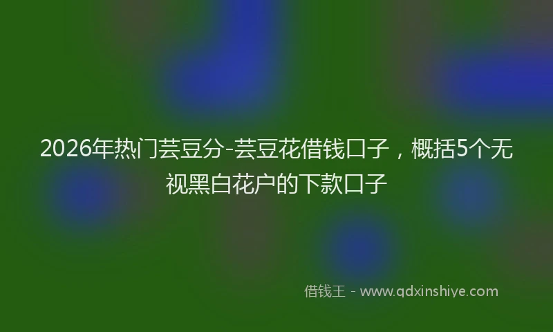 2026年热门芸豆分-芸豆花借钱口子，概括5个无视黑白花户的下款口子