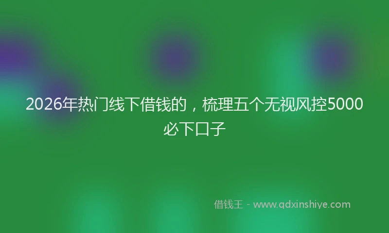 2026年热门线下借钱的，梳理五个无视风控5000必下口子