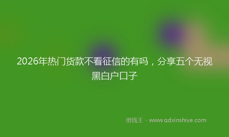 2026年热门货款不看征信的有吗，分享五个无视黑白户口子