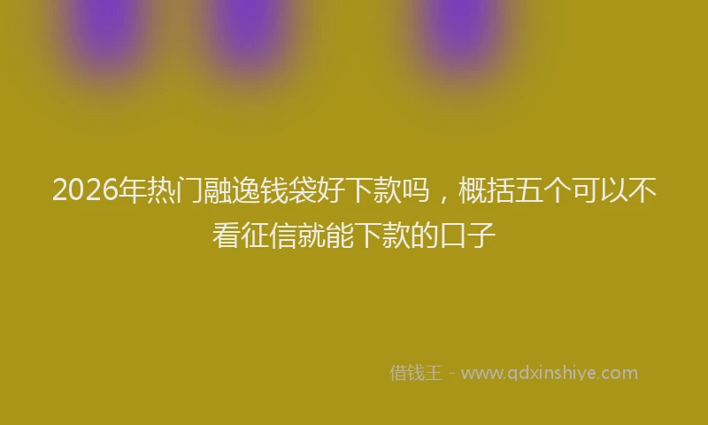2026年热门融逸钱袋好下款吗，概括五个可以不看征信就能下款的口子