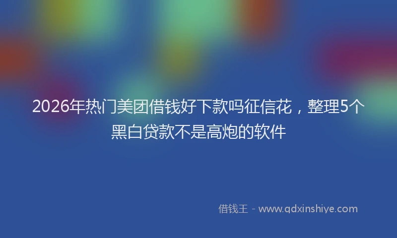2026年热门美团借钱好下款吗征信花，整理5个黑白贷款不是高炮的软件