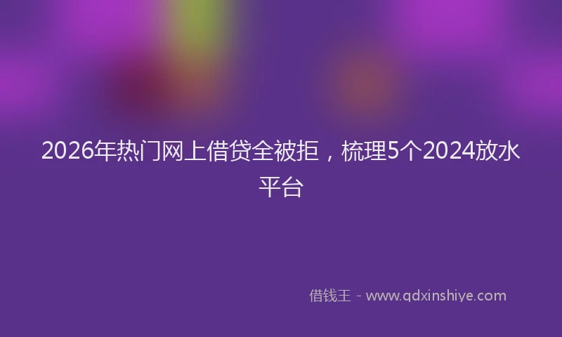 2026年热门网上借贷全被拒，梳理5个2024放水平台