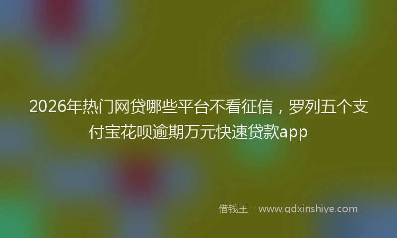 2026年热门网贷哪些平台不看征信,罗列五个支付宝花呗逾期万元快速贷款app