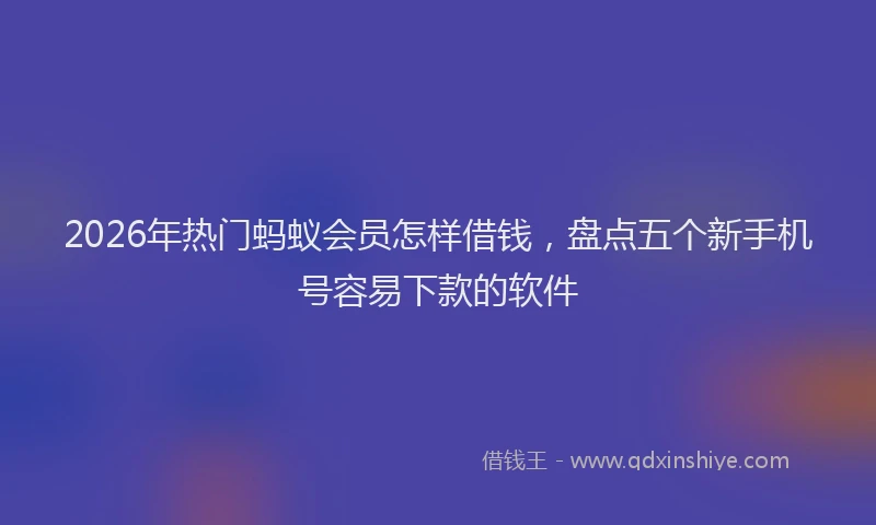 2026年热门蚂蚁会员怎样借钱，盘点五个新手机号容易下款的软件