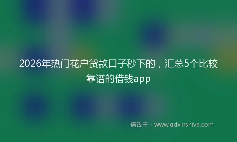 2026年热门花户贷款口子秒下的，汇总5个比较靠谱的借钱app