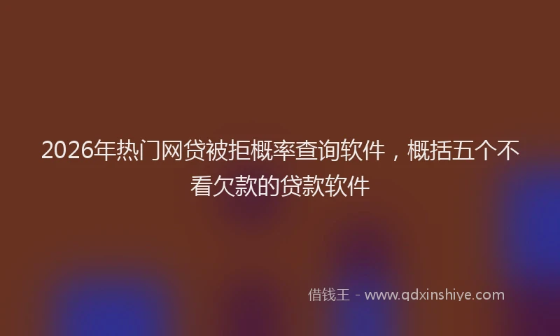 2026年热门网贷被拒概率查询软件，概括五个不看欠款的贷款软件