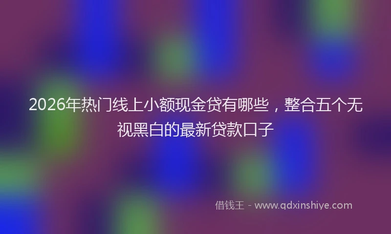 2026年热门线上小额现金贷有哪些，整合五个无视黑白的最新贷款口子