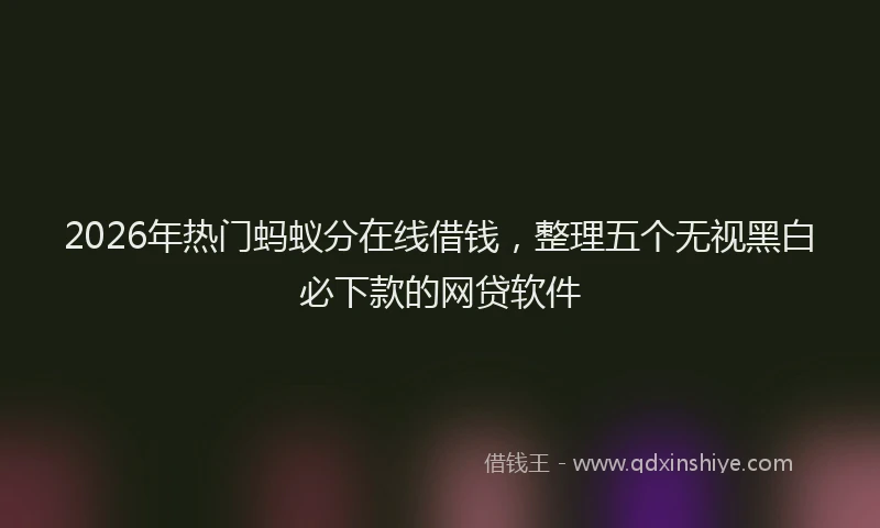 2026年热门蚂蚁分在线借钱，整理五个无视黑白必下款的网贷软件