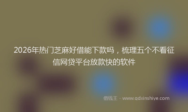 2026年热门芝麻好借能下款吗，梳理五个不看征信网贷平台放款快的软件