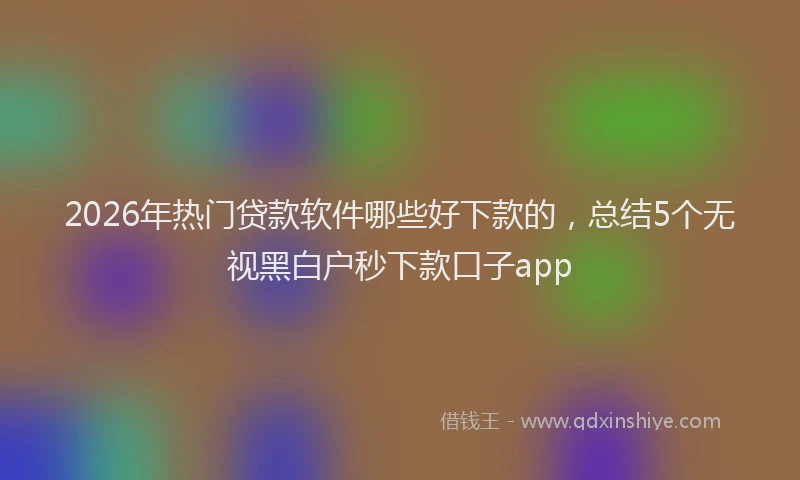 2026年热门贷款软件哪些好下款的，总结5个无视黑白户秒下款口子app