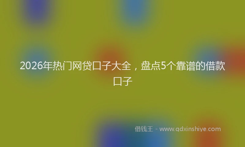 2026年热门网贷口子大全，盘点5个靠谱的借款口子