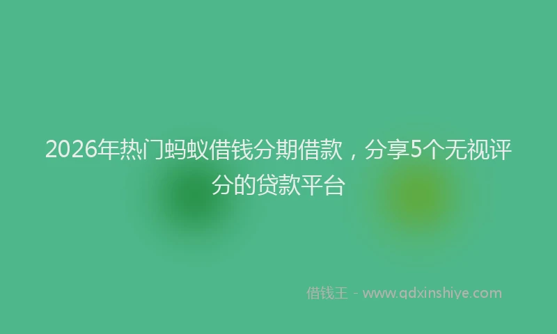 2026年热门蚂蚁借钱分期借款，分享5个无视评分的贷款平台