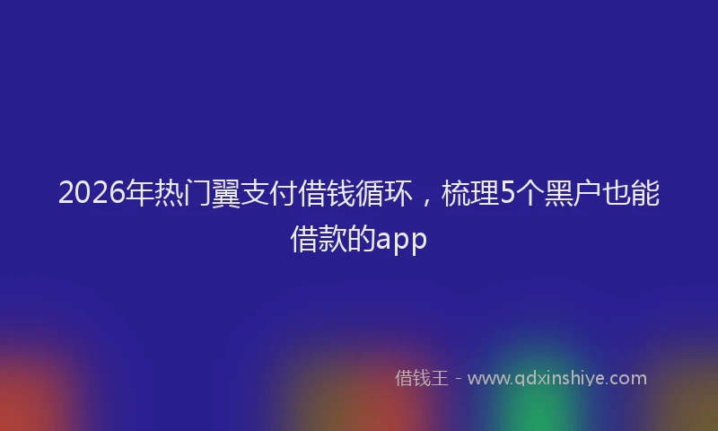 2026年热门翼支付借钱循环，梳理5个黑户也能借款的app