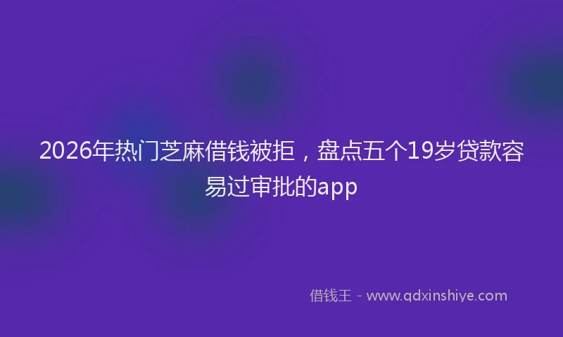 2026年热门芝麻借钱被拒，盘点五个19岁贷款容易过审批的app