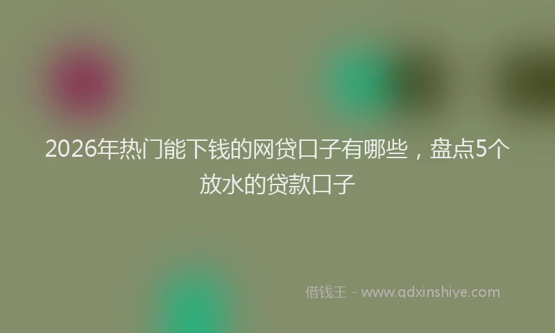 2026年热门能下钱的网贷口子有哪些，盘点5个放水的贷款口子