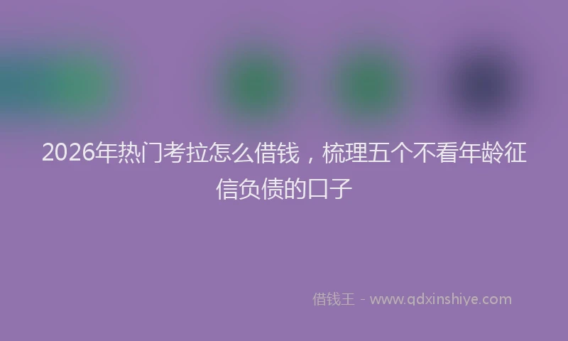 2026年热门考拉怎么借钱，梳理五个不看年龄征信负债的口子