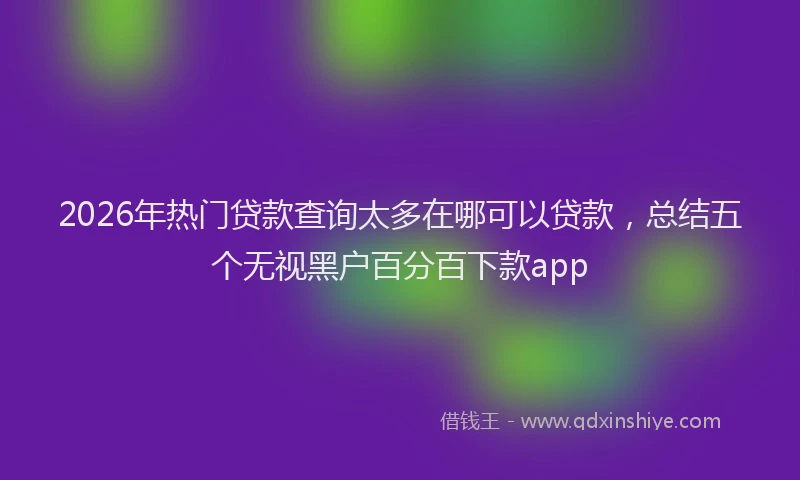 2026年热门贷款查询太多在哪可以贷款,总结五个无视黑户百分百下款app
