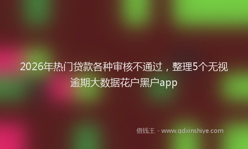 2026年热门贷款各种审核不通过，整理5个无视逾期大数据花户黑户app