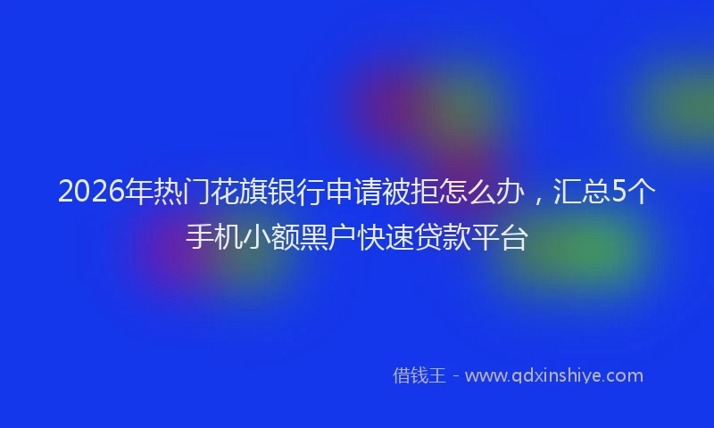 2026年热门花旗银行申请被拒怎么办，汇总5个手机小额黑户快速贷款平台