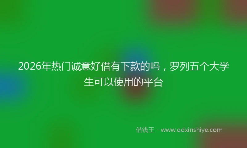 2026年热门诚意好借有下款的吗，罗列五个大学生可以使用的平台